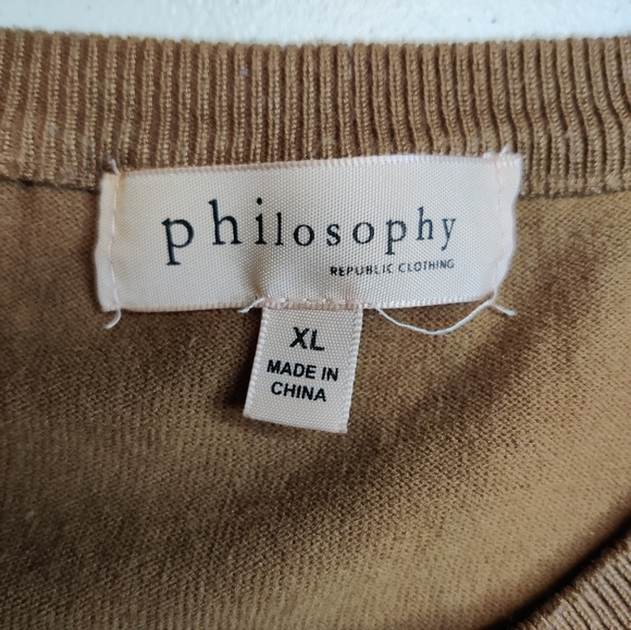 Philosophy Brown and White Striped Cardigan Size XL - Picture 3 of 3